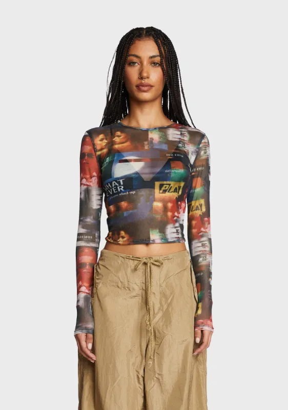 Two Faced Mesh Top - Multi sold by Dolls Kill