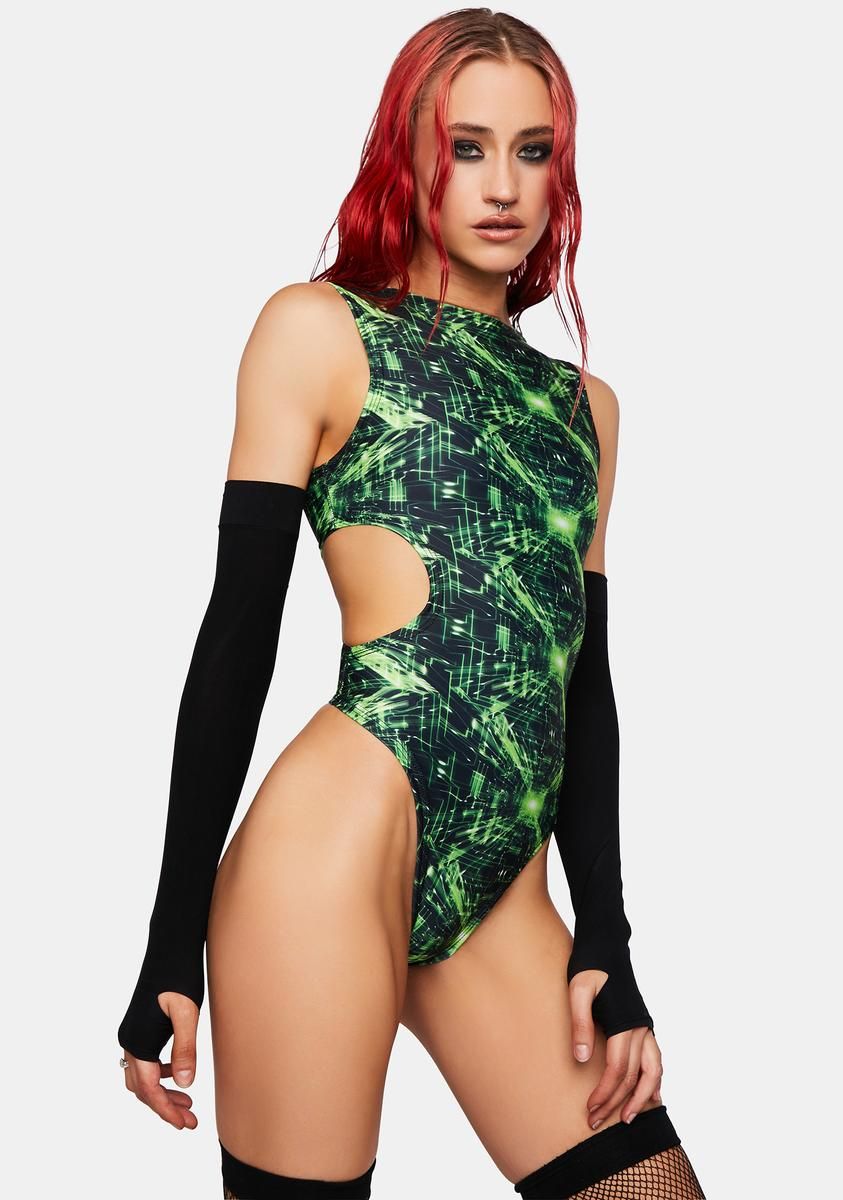 Cyber Grid Cut Out Bodysuit sold by Dolls Kill product image thumbnail 2