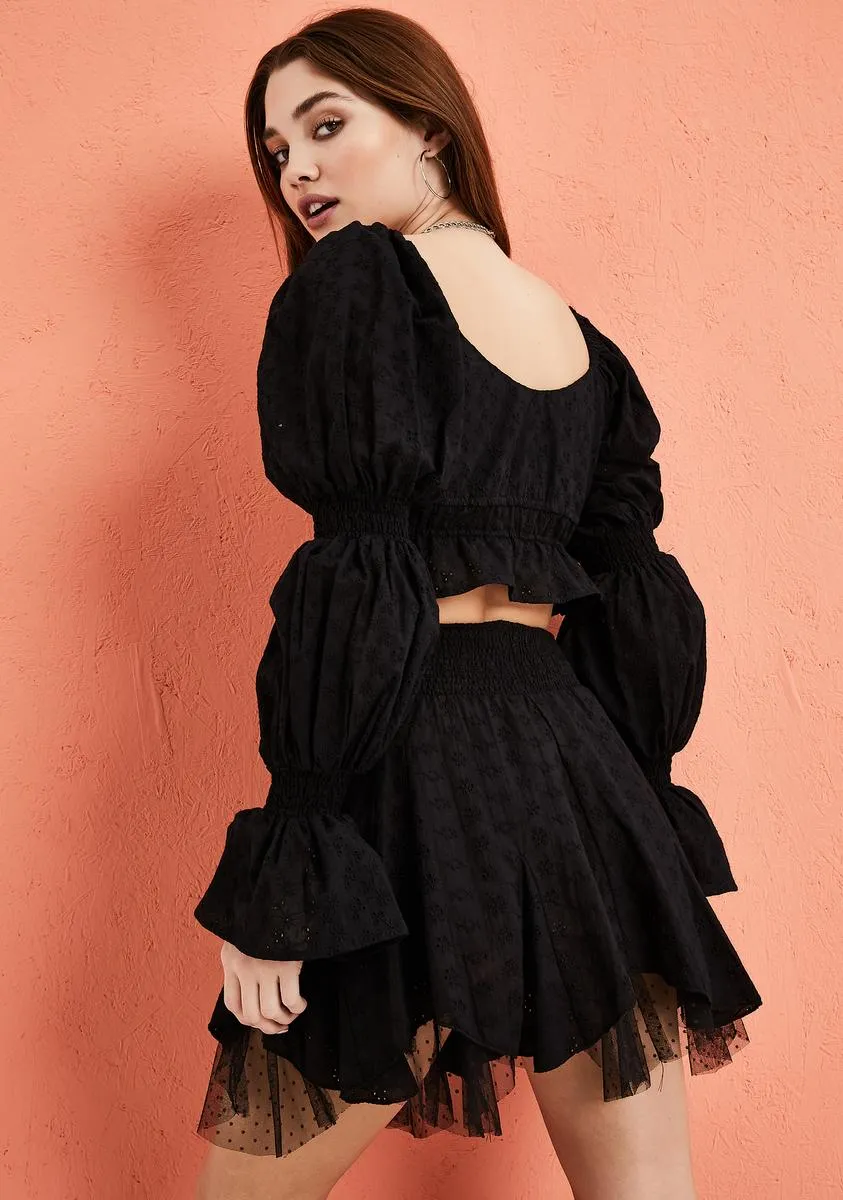 Boogie Down Eyelet Lace Crop Top sold by Dolls Kill product image thumbnail 4