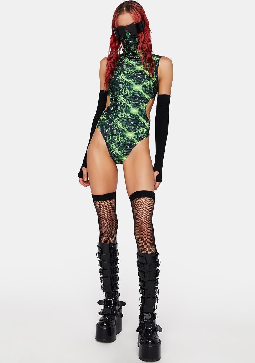 Cyber Grid Cut Out Bodysuit sold by Dolls Kill product image thumbnail 3