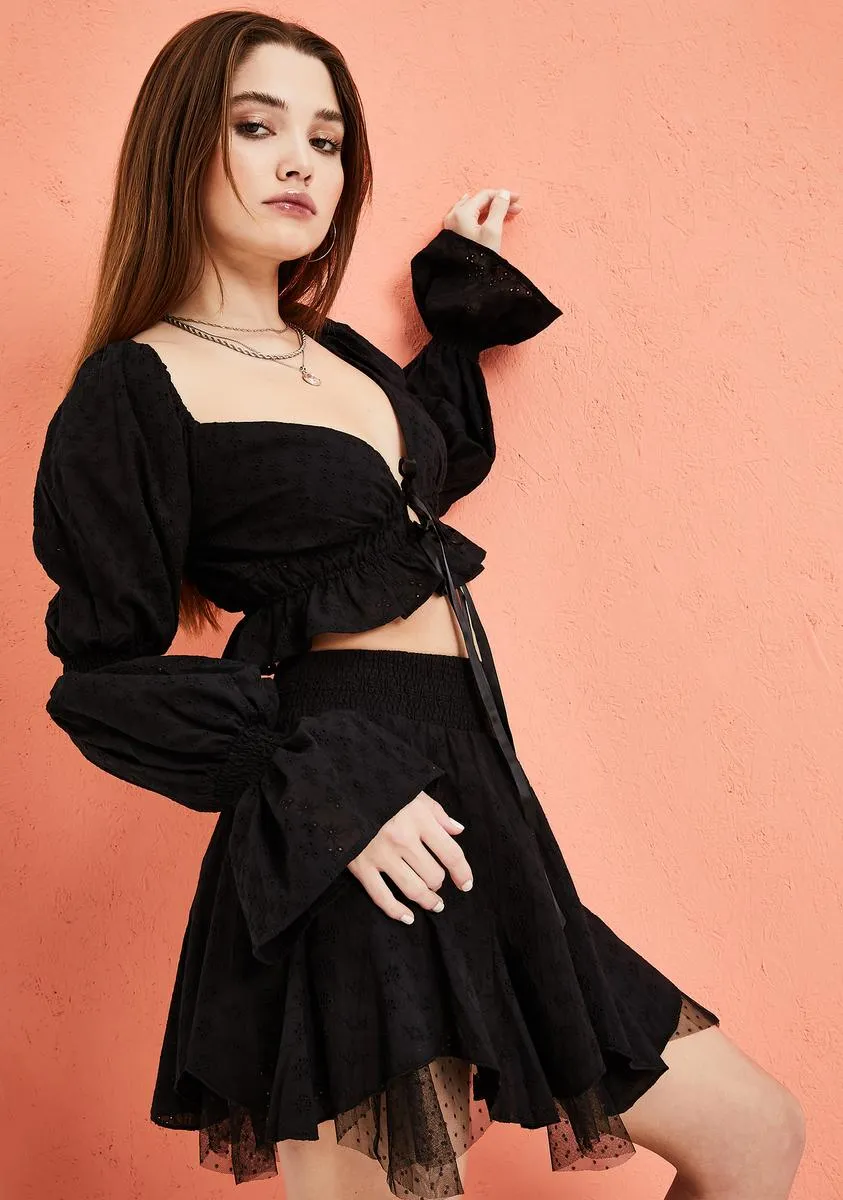 Boogie Down Eyelet Lace Crop Top sold by Dolls Kill product image thumbnail 2