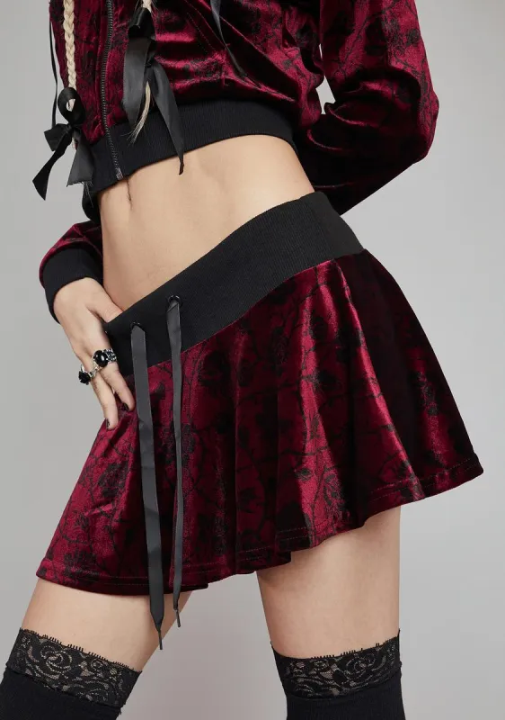 Heaven’s Outcasts Velour Mini Skirt sold by Dolls Kill