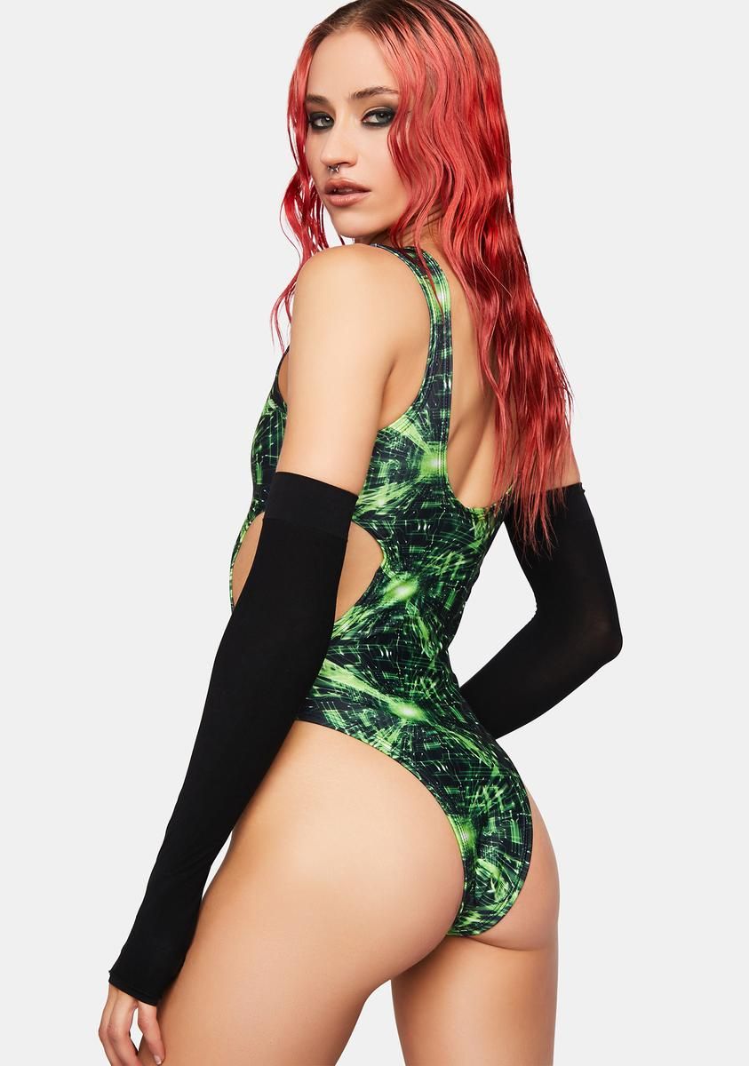 Cyber Grid Cut Out Bodysuit sold by Dolls Kill product image thumbnail 4