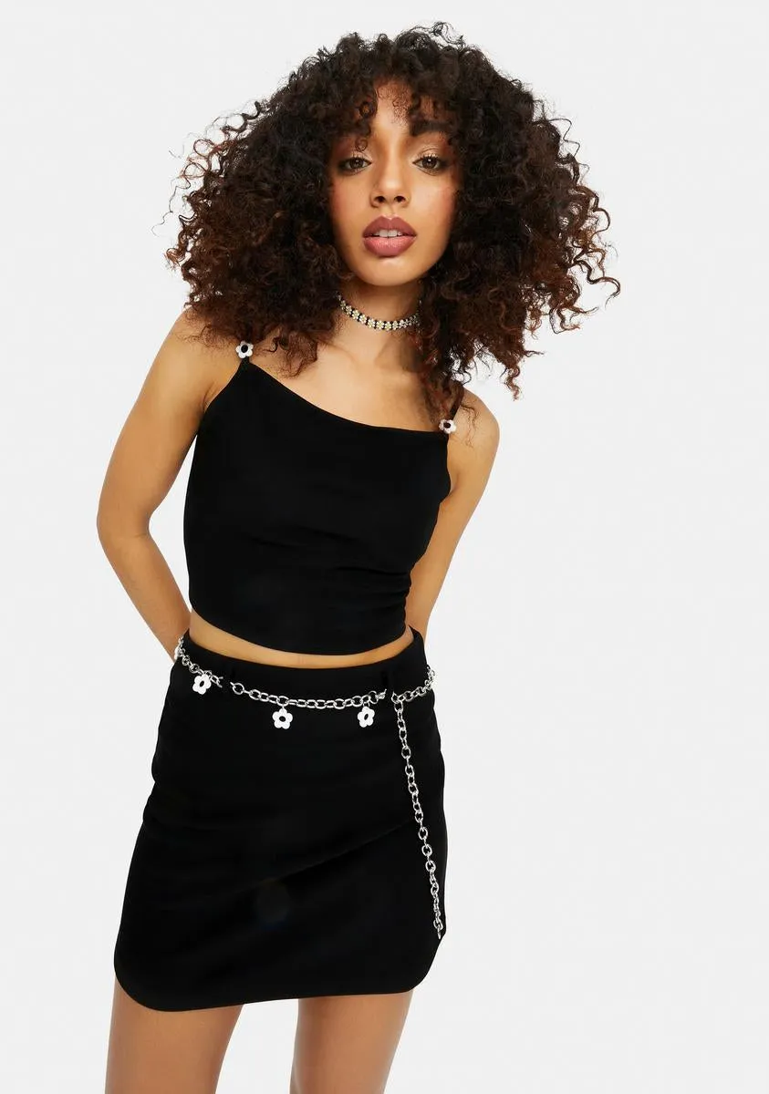 Pulling Daisies Skirt Set With Daisy Chain Belt sold by Dolls Kill