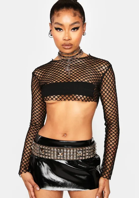 Midnight Ready To Rave Crop Top sold by Dolls Kill