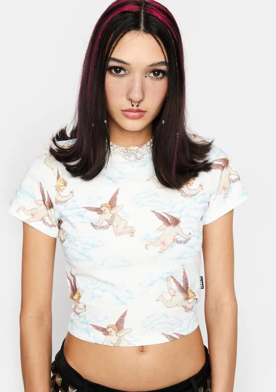 Cupid Crop Tee sold by Dolls Kill