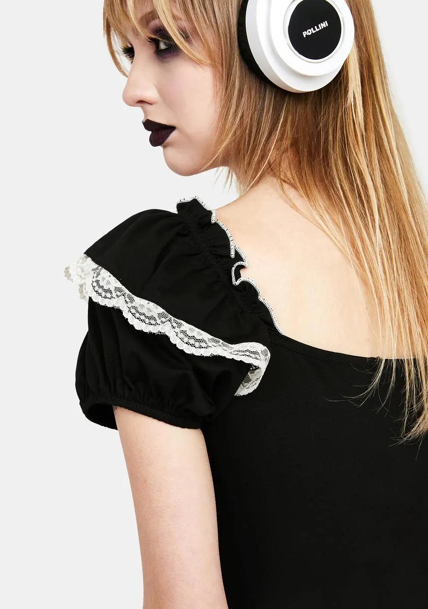 Lace Heart Crop Top sold by Dolls Kill product image thumbnail 4