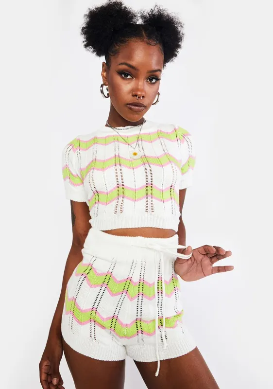 Lime Swirl Kiss Sweater Crop Top sold by Dolls Kill