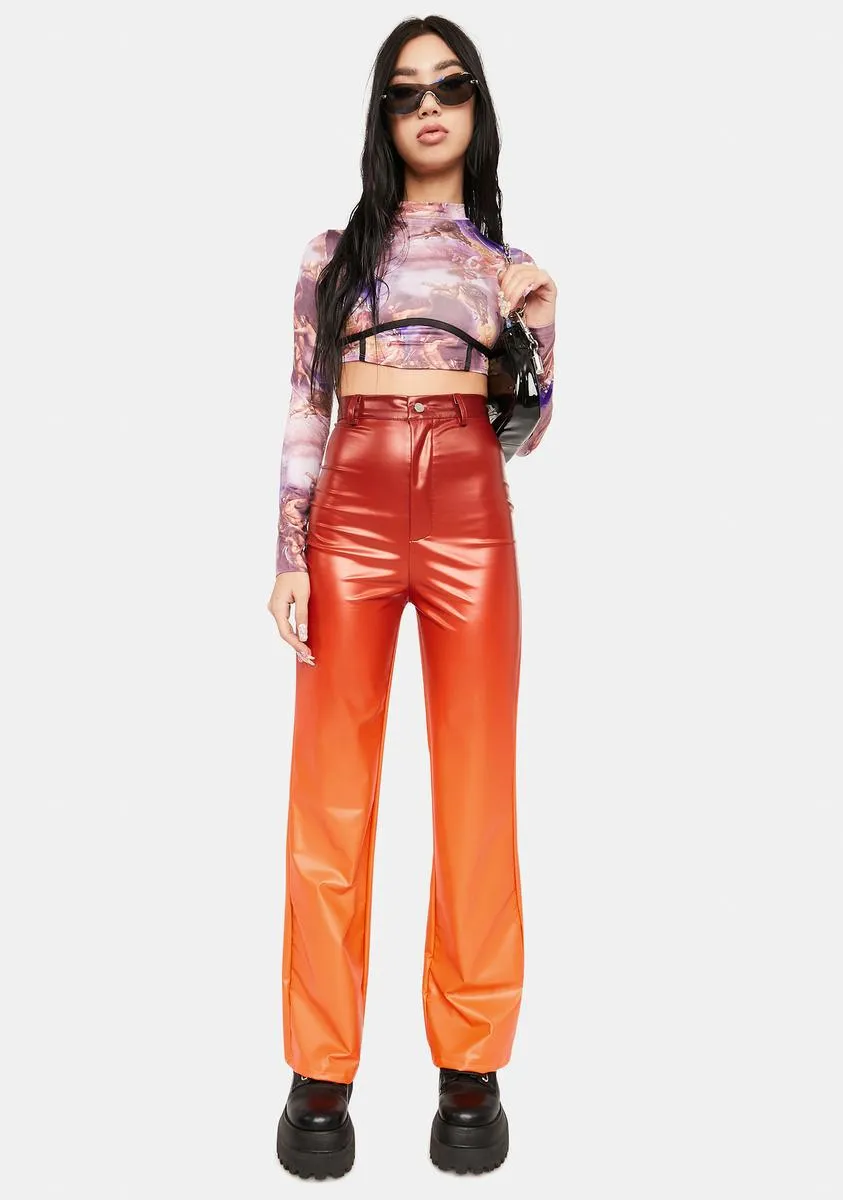 Purple Feather Mesh Top sold by Dolls Kill product image thumbnail 3