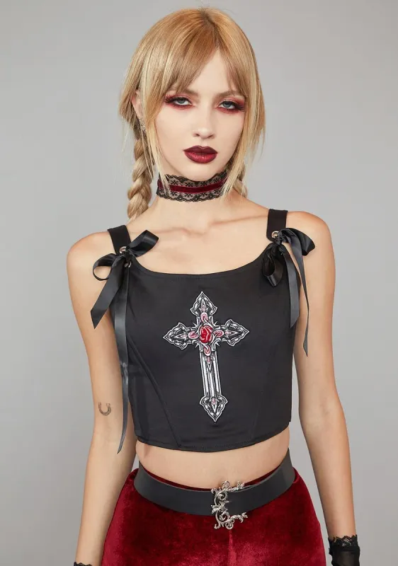 Sinful Sanctuary Corset Top sold by Dolls Kill