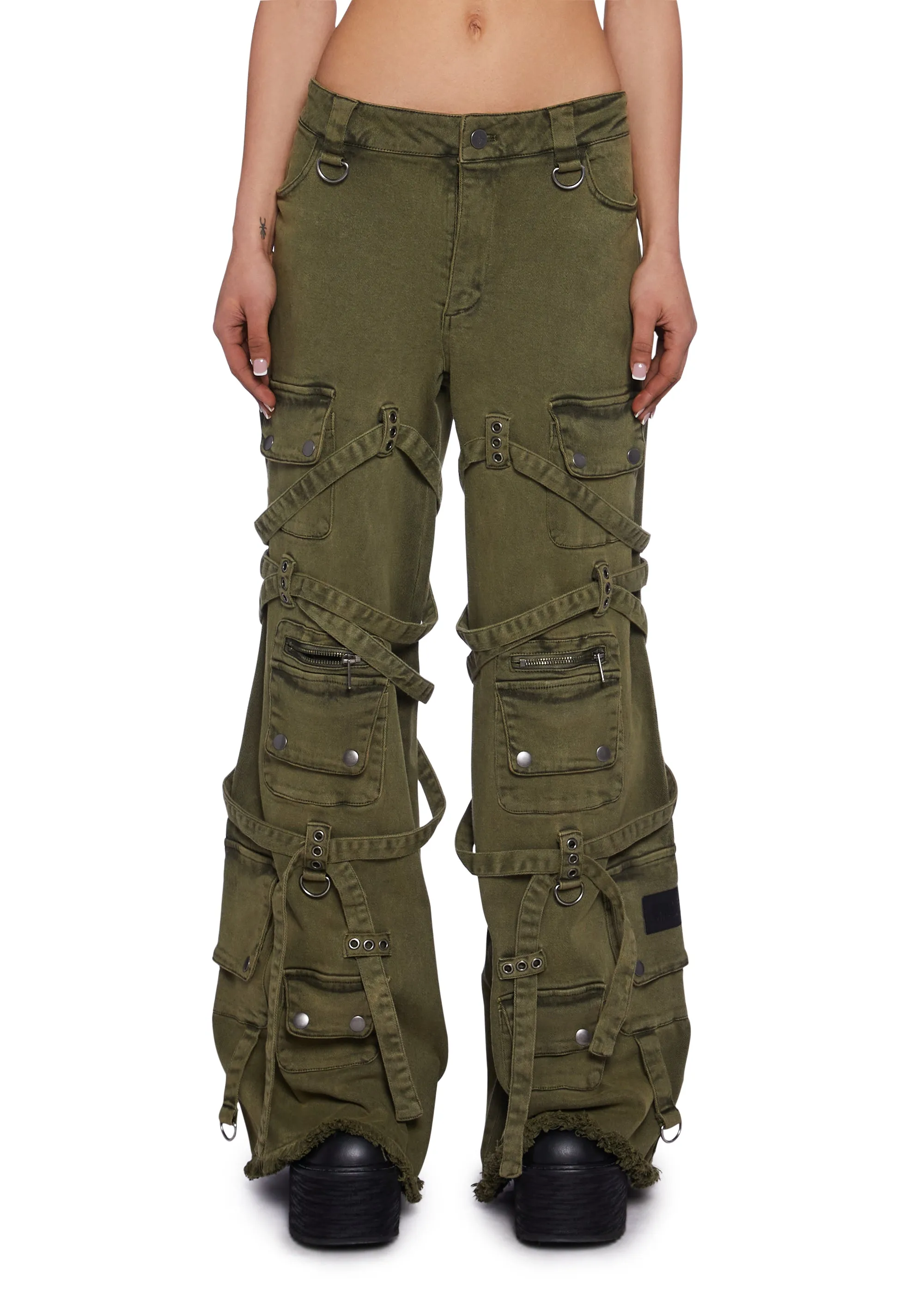 Dolls Kill Switch Strappy Cargo Pants - Green | Parallel Dolls Kill Switch Strappy Cargo Pants - Green | Parallel
