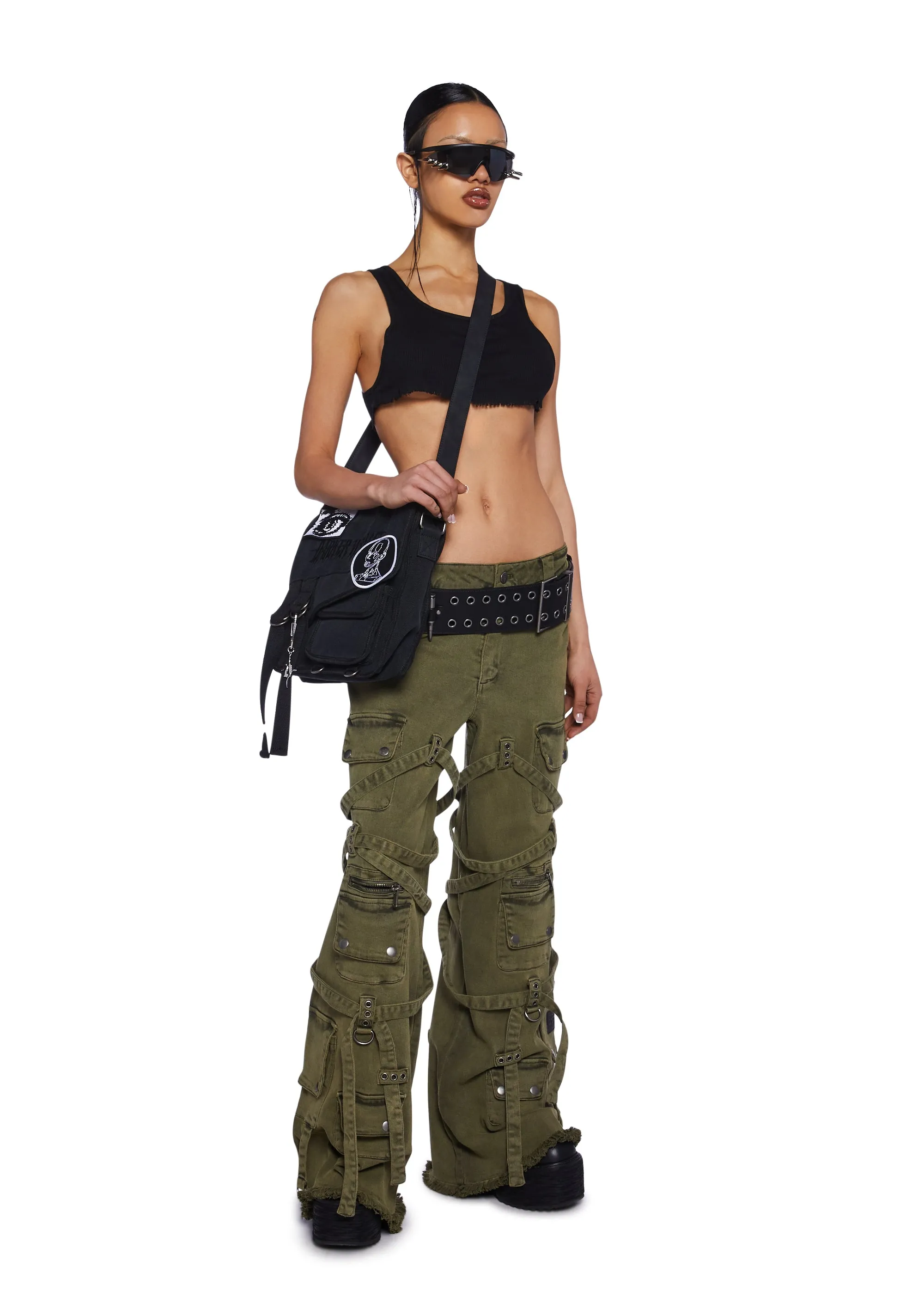 Switch Strappy Cargo Pants - Green sold by Dolls Kill product image thumbnail 2