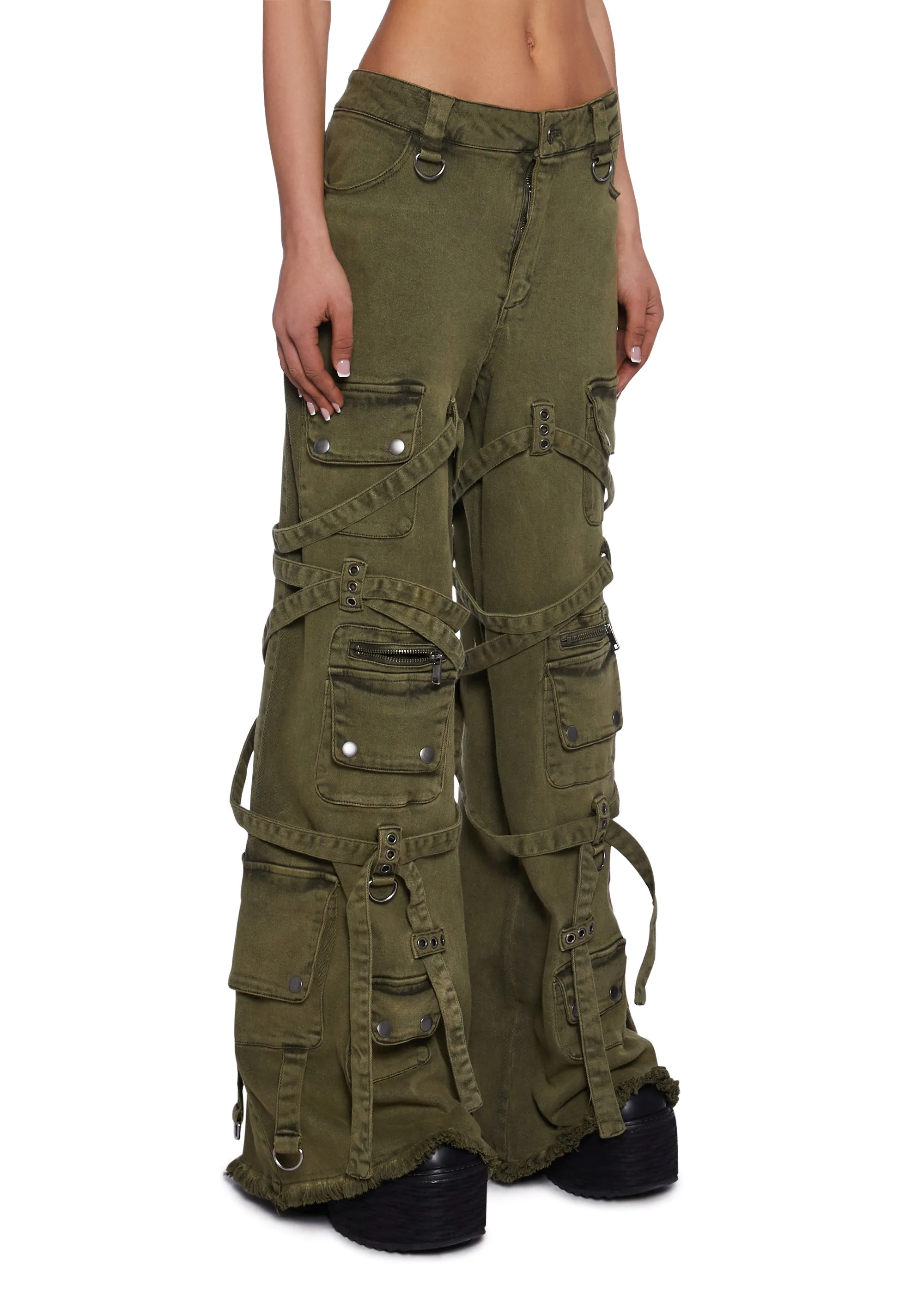 Switch Strappy Cargo Pants - Green sold by Dolls Kill product image thumbnail 3