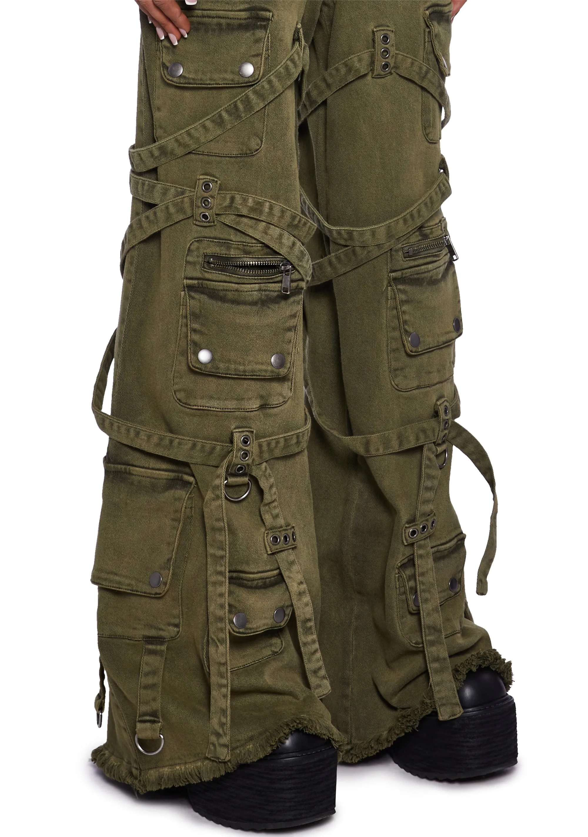 Switch Strappy Cargo Pants - Green sold by Dolls Kill product image thumbnail 5