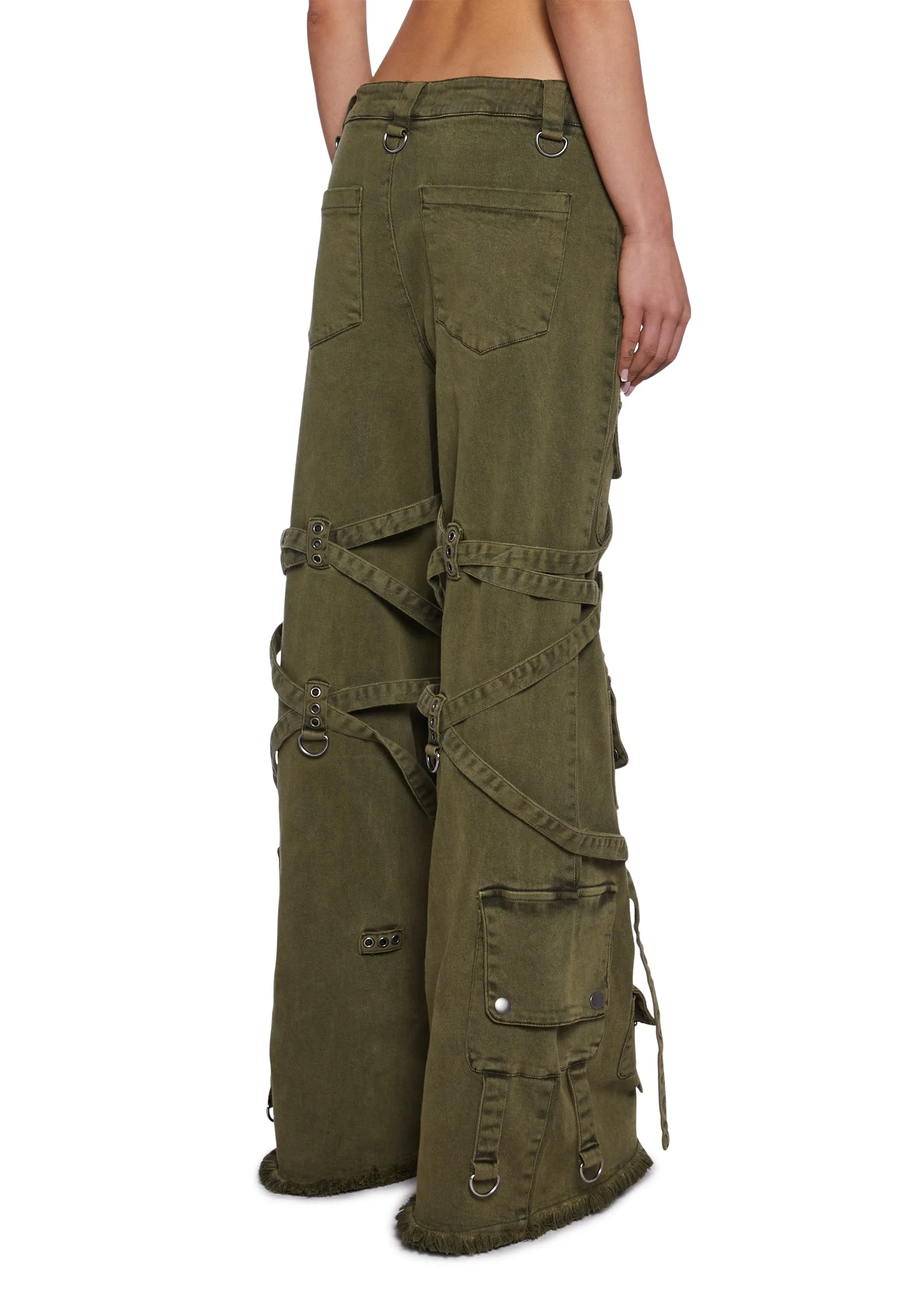 Switch Strappy Cargo Pants - Green sold by Dolls Kill product image thumbnail 4