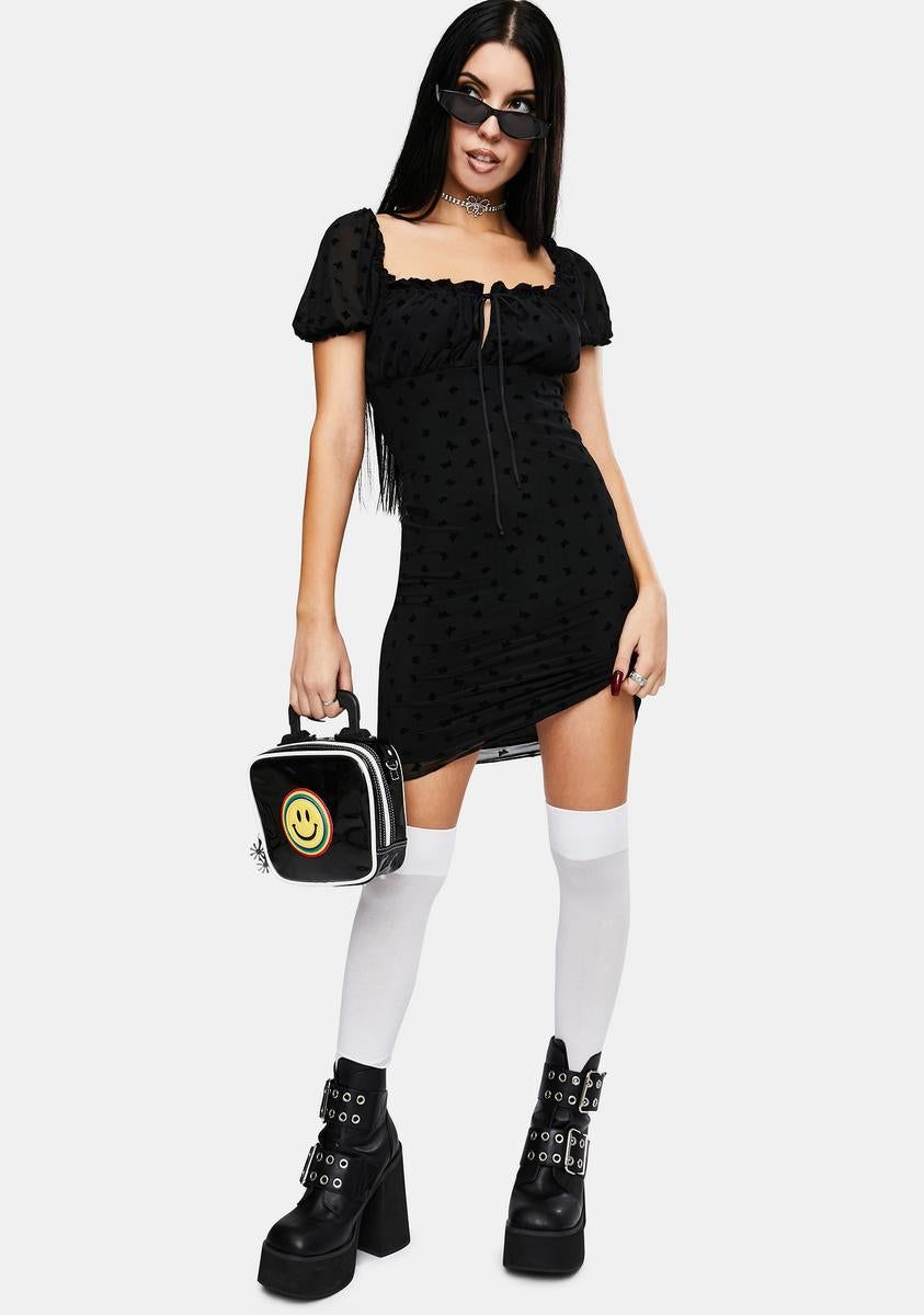 Black Flock Flutterby Jamila Dress sold by Dolls Kill product image thumbnail 3