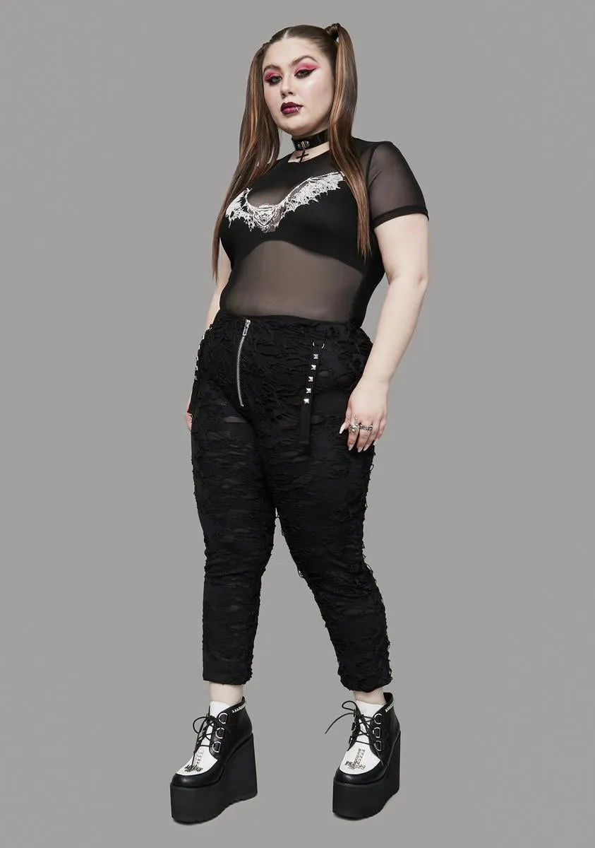 Plus Toxic For Life Shredded Leggings sold by Dolls Kill product image thumbnail 3