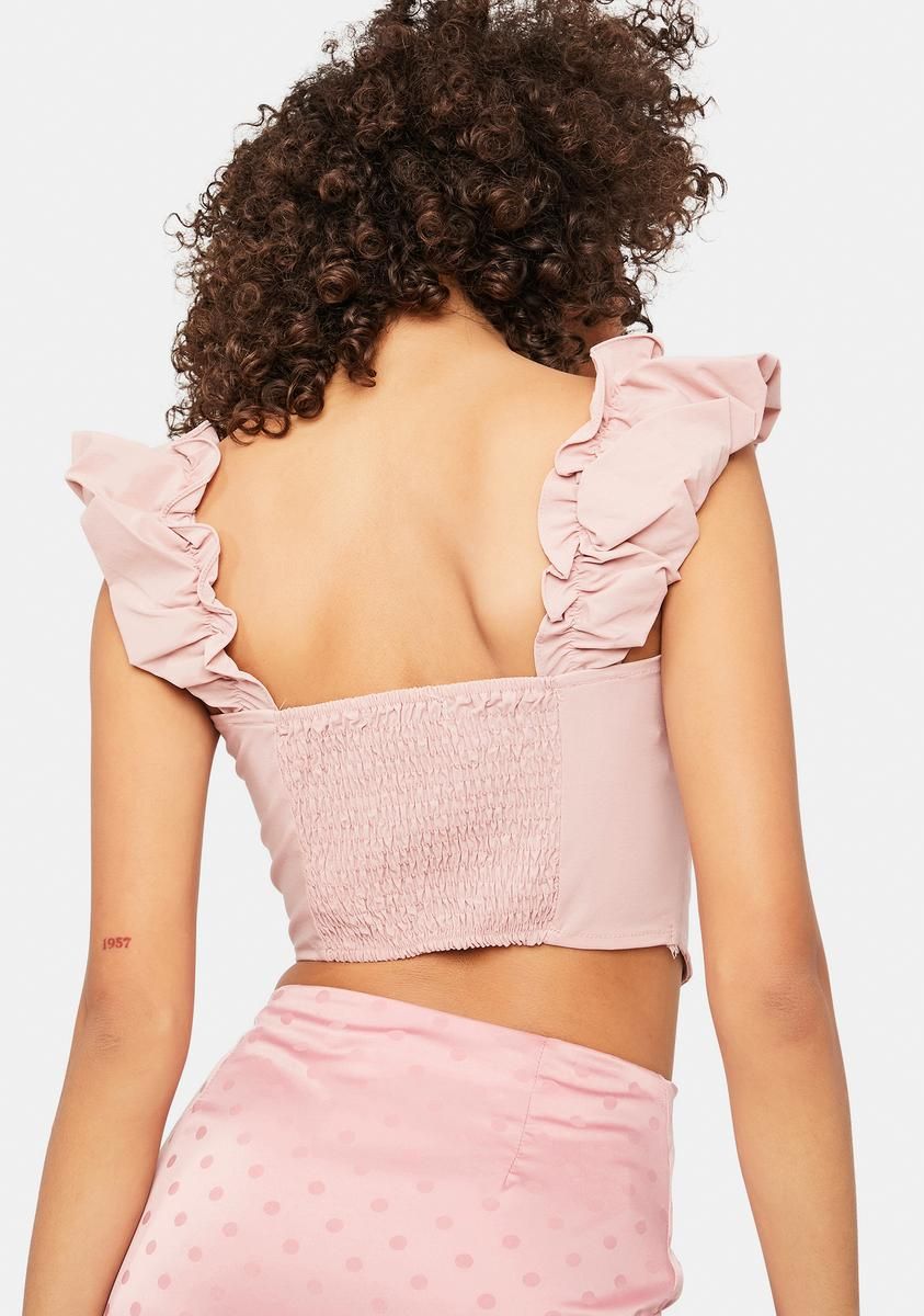 Glamour Lights Ruffle Lace Up Corset Top sold by Dolls Kill product image thumbnail 4