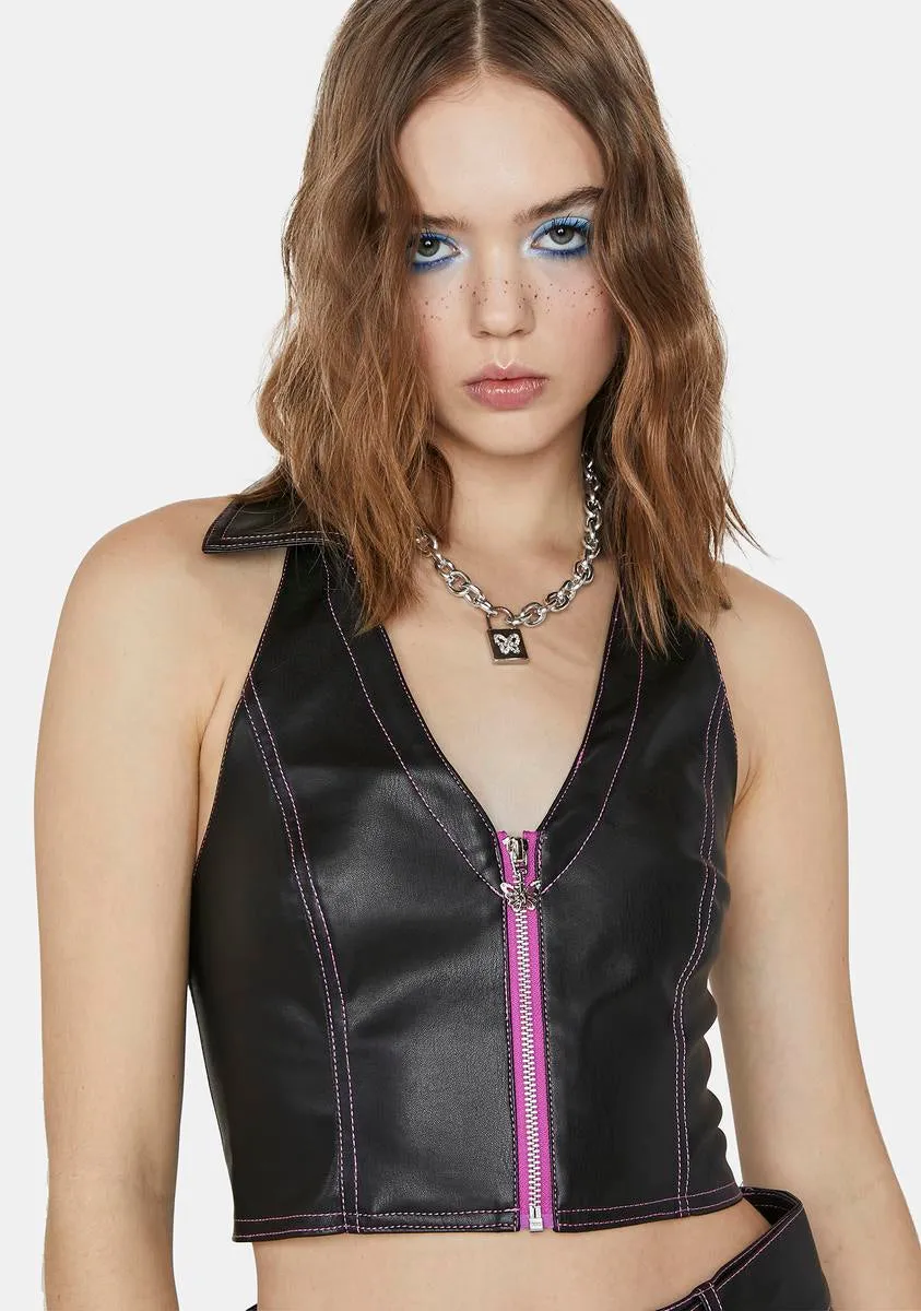 With The In-Crowd Halter Top sold by Dolls Kill