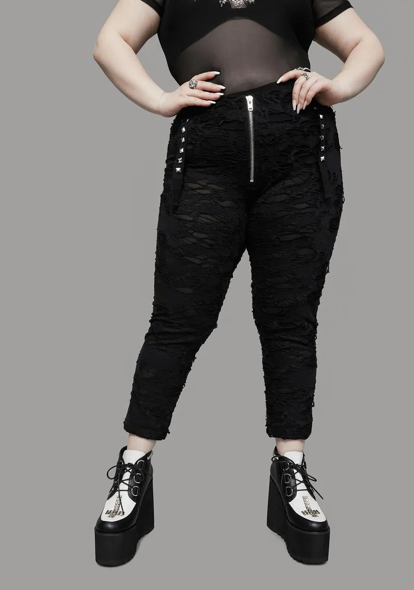 Plus Toxic For Life Shredded Leggings sold by Dolls Kill