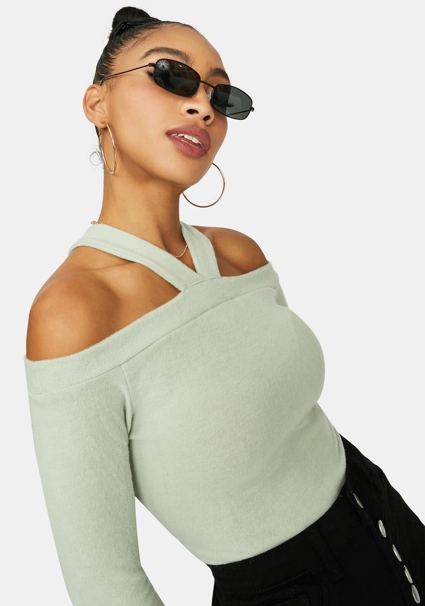 Mint Typical Me Off The Shoulder Top sold by Dolls Kill product image thumbnail 2