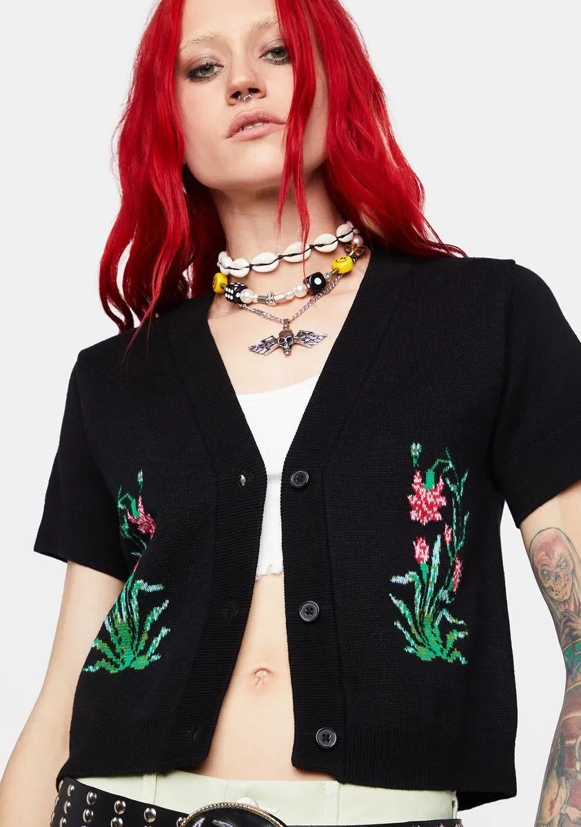 Poppy Cropped Cardigan sold by Dolls Kill