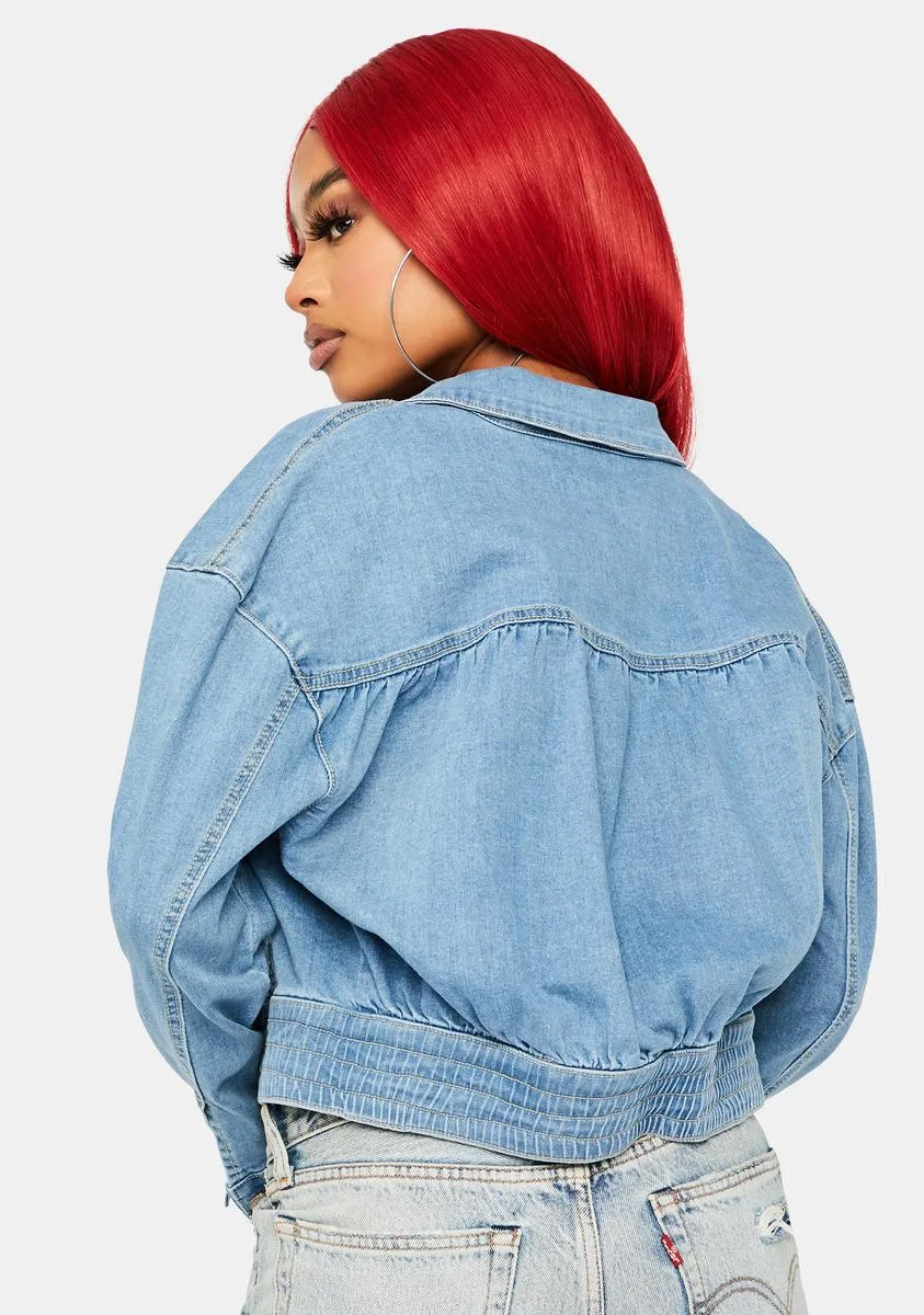 Denim Darling Cropped Jacket sold by Dolls Kill product image thumbnail 4