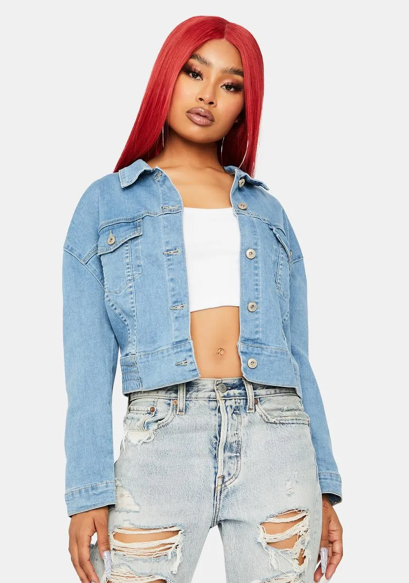 Denim Darling Cropped Jacket sold by Dolls Kill