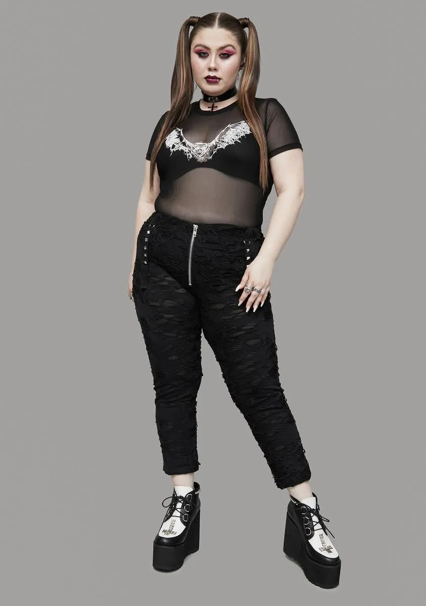 Plus Toxic For Life Shredded Leggings sold by Dolls Kill product image thumbnail 2