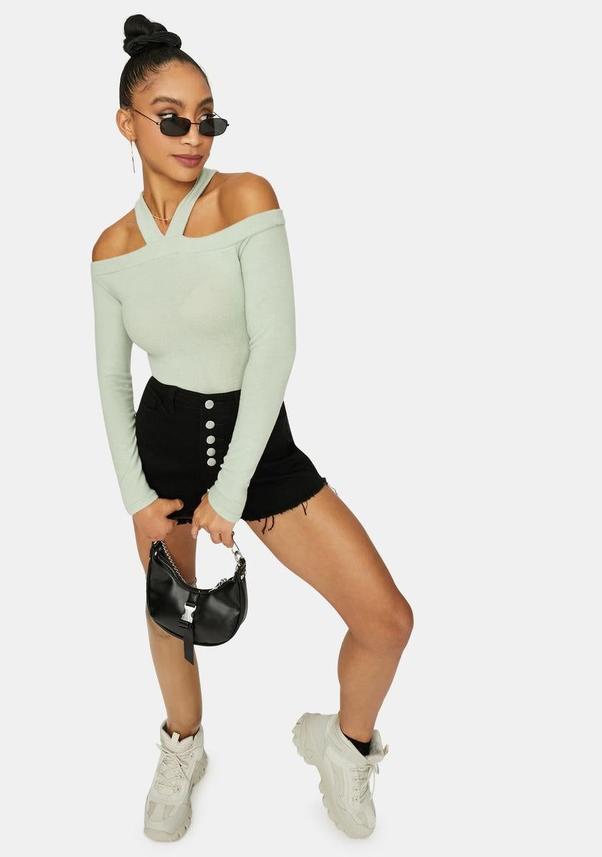 Mint Typical Me Off The Shoulder Top sold by Dolls Kill product image thumbnail 3