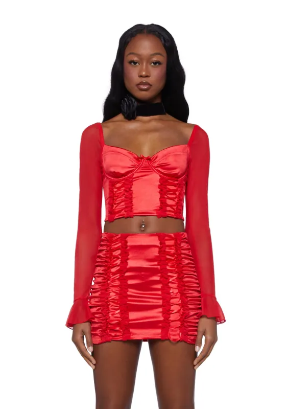 Charm And Cherish Mesh Corset Top sold by Dolls Kill