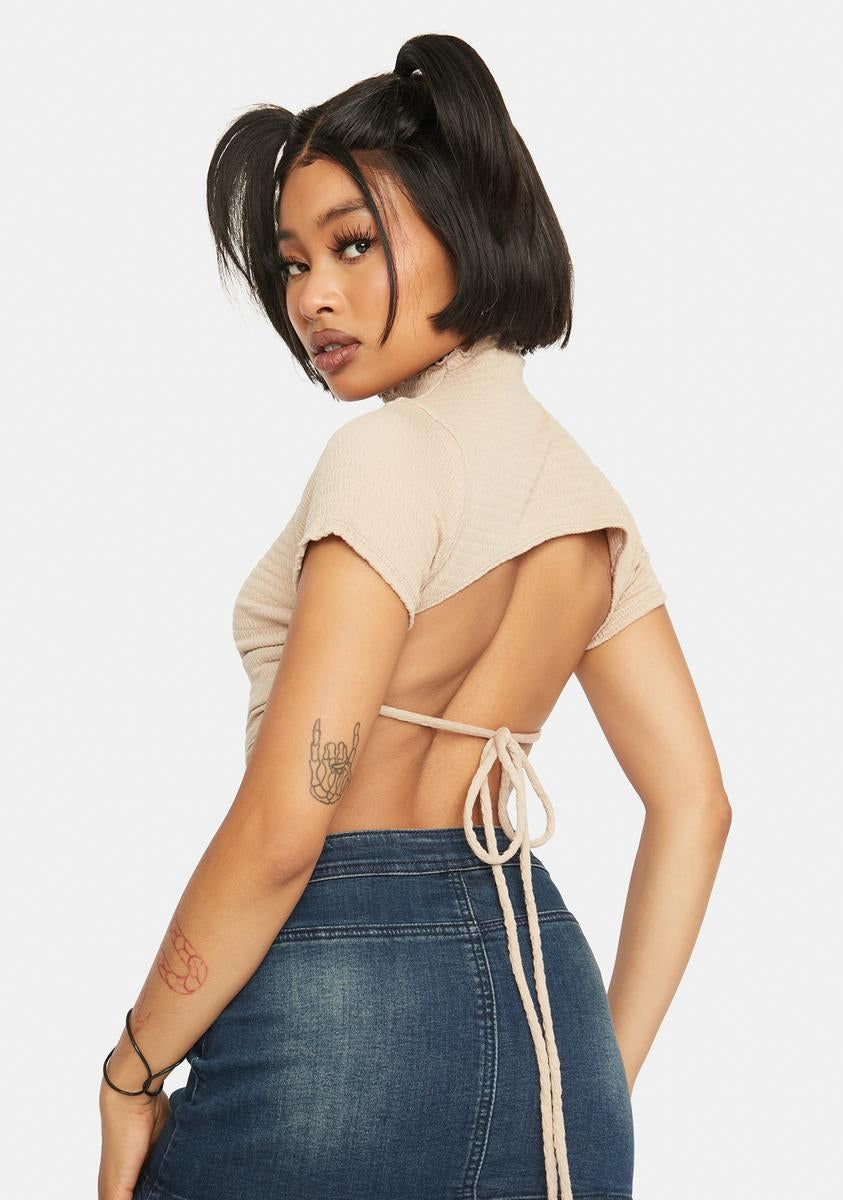 Tan Open Back Crop sold by Dolls Kill product image thumbnail 2