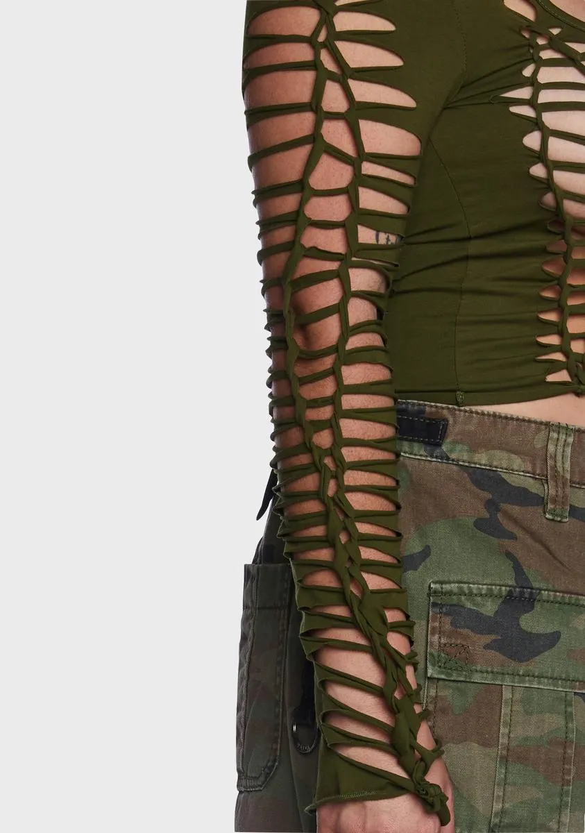 Plus Olive Alternative Spells Long Sleeve Top sold by Dolls Kill product image thumbnail 2