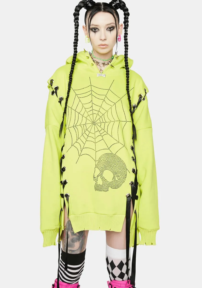 Deadly Hearts N Hellions Lace-Up Hoodie sold by Dolls Kill product image thumbnail 2