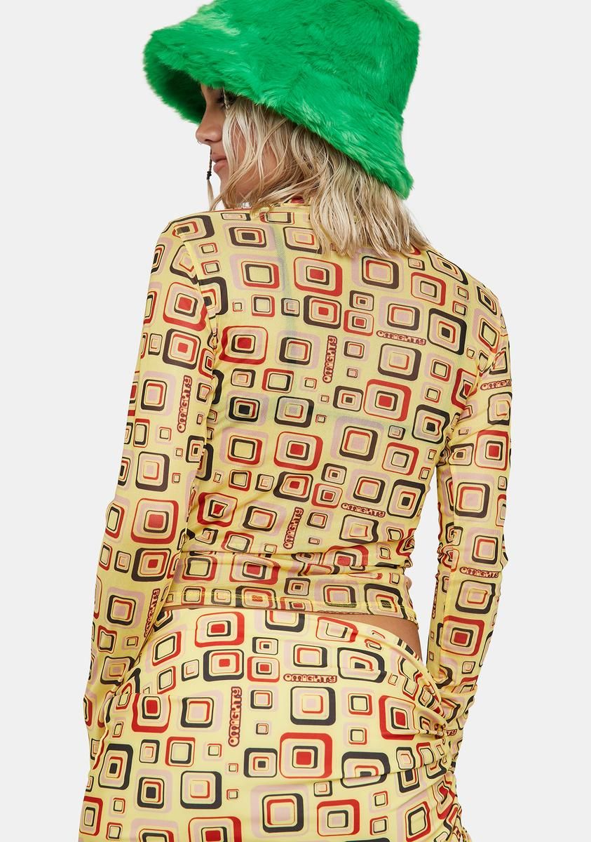 Yellow Cubby Mesh Long Sleeve Top sold by Dolls Kill product image thumbnail 4