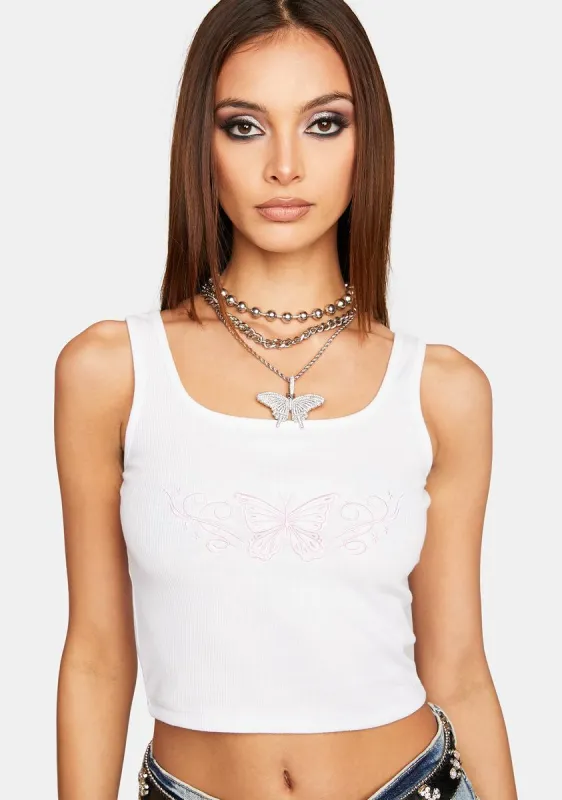 Pinky Butterfly Tank Top sold by Dolls Kill