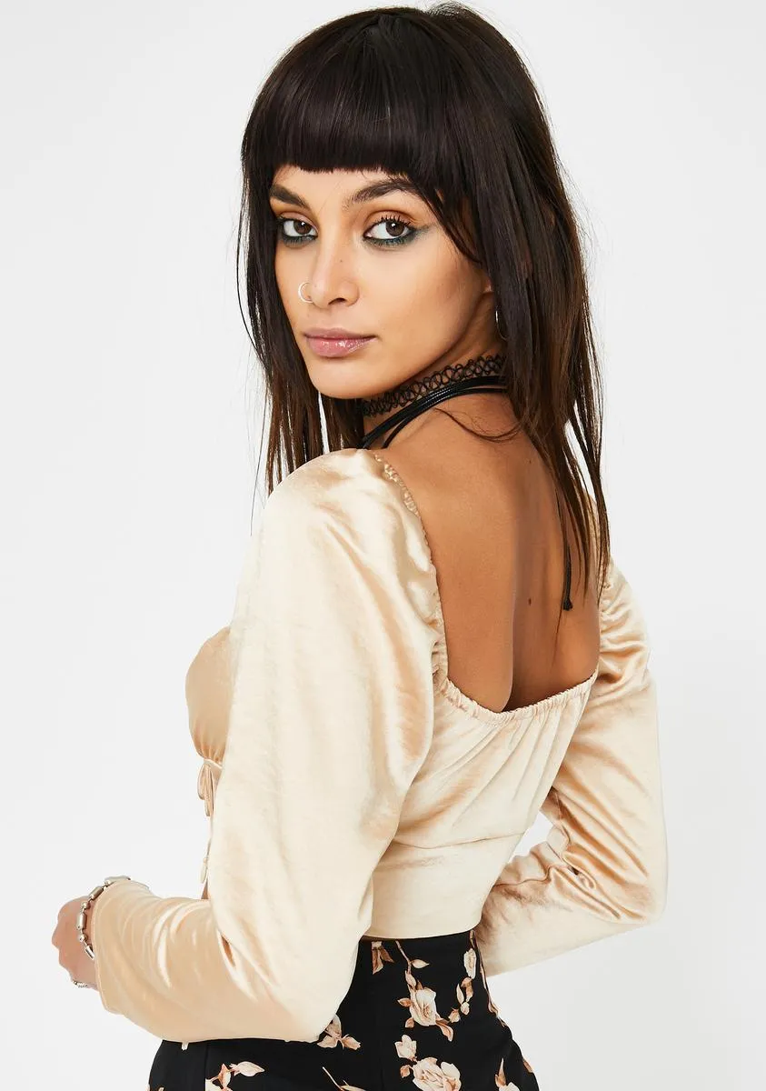 Champagne Laman Crop Top sold by Dolls Kill product image thumbnail 4