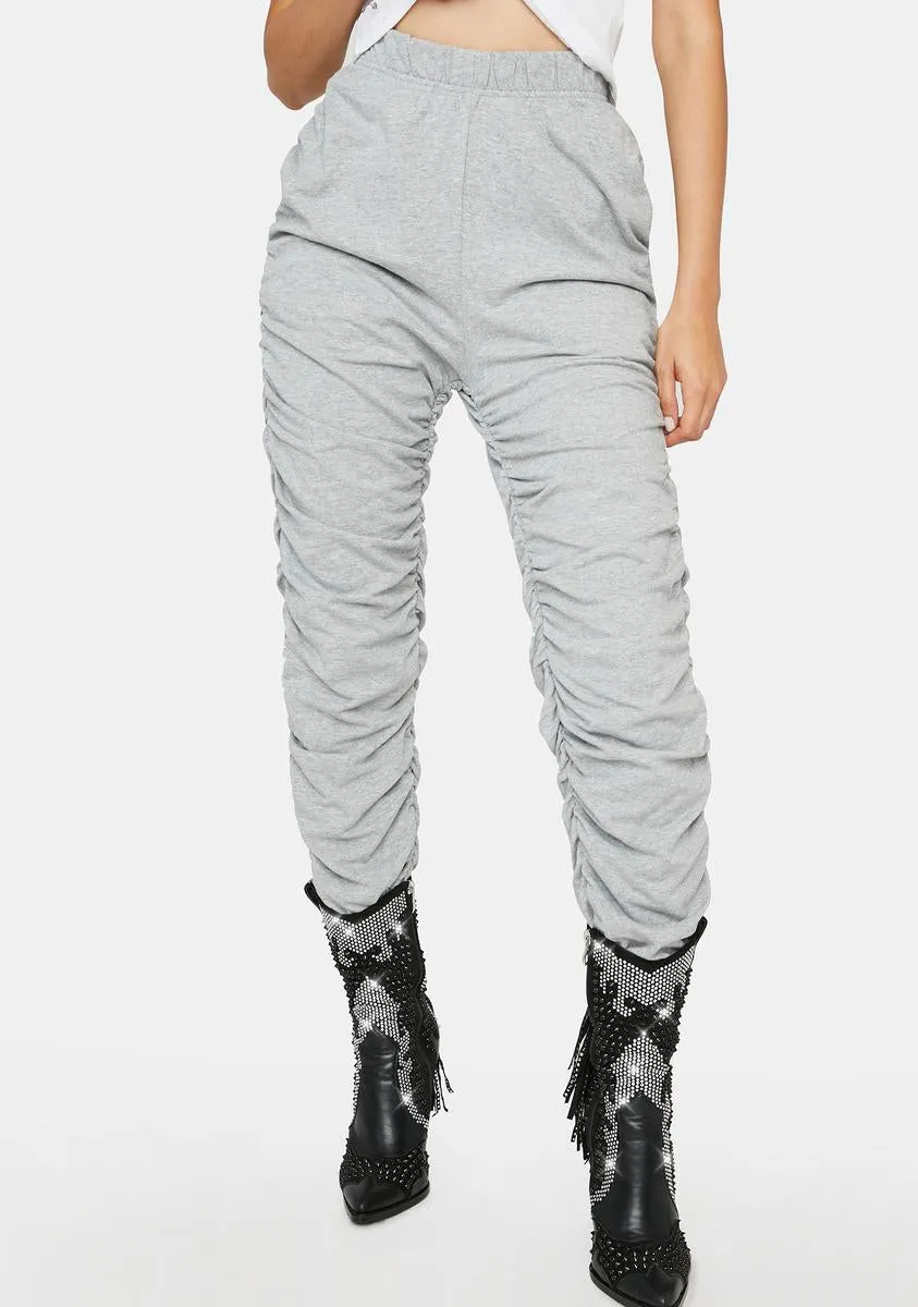 Moon Mellowed Out Ruched Sweatpants sold by Dolls Kill