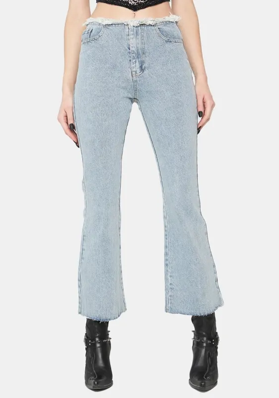 Rock Goddess Frayed Jeans sold by Dolls Kill