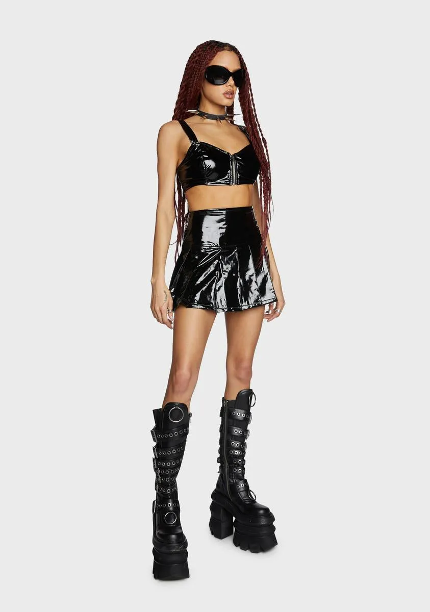 Vinyl Pleated Mini Skirt sold by Dolls Kill product image thumbnail 3