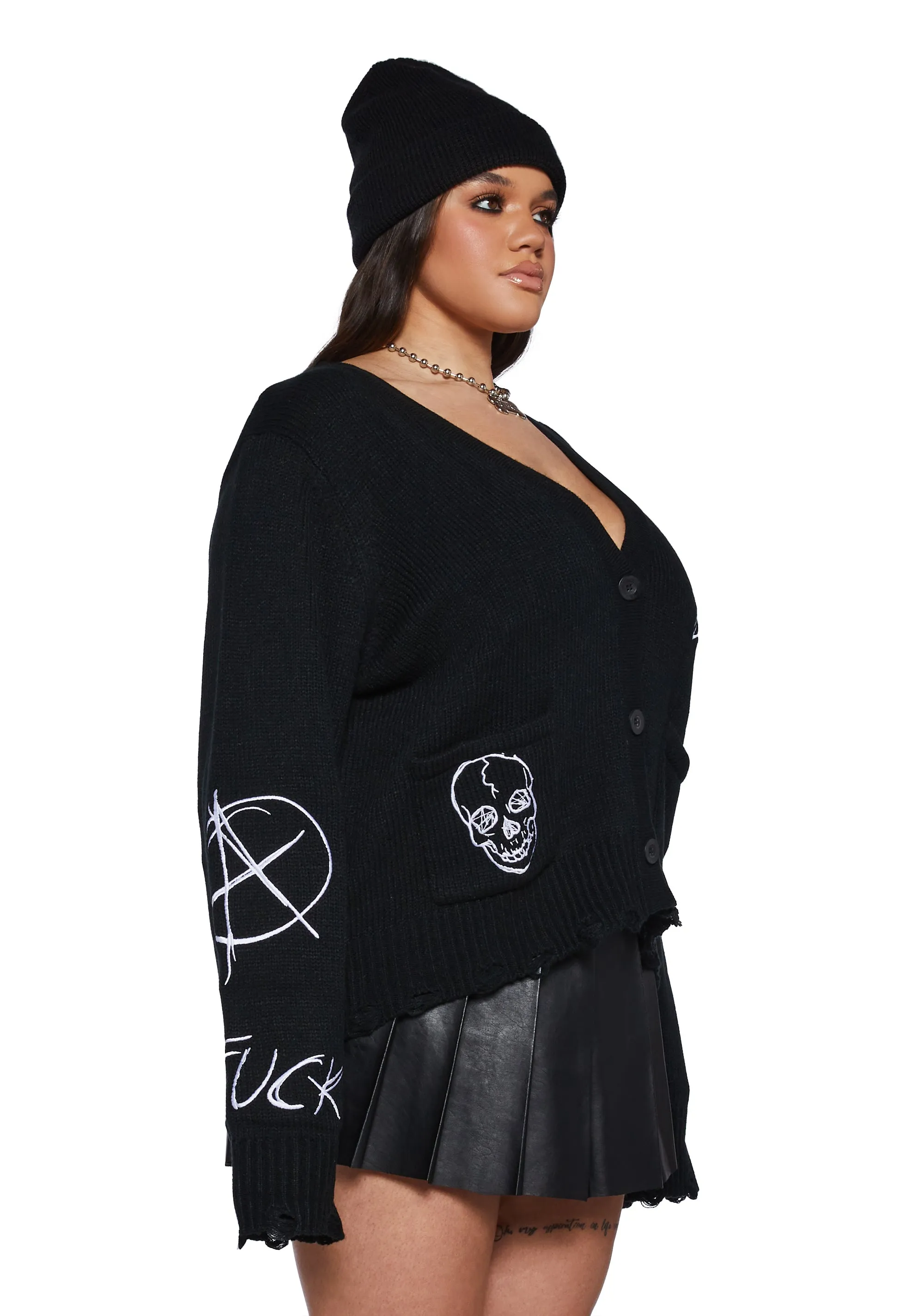 Plus Bad Play Knit Cardigan sold by Dolls Kill product image thumbnail 4