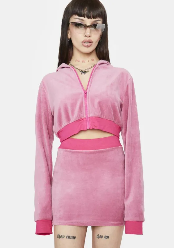 Life Into Luxury Velour Hoodie sold by Dolls Kill