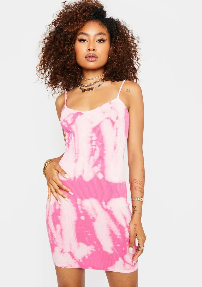 Fuchsia Trend Killa Tie Dye Mini Dress sold by Dolls Kill