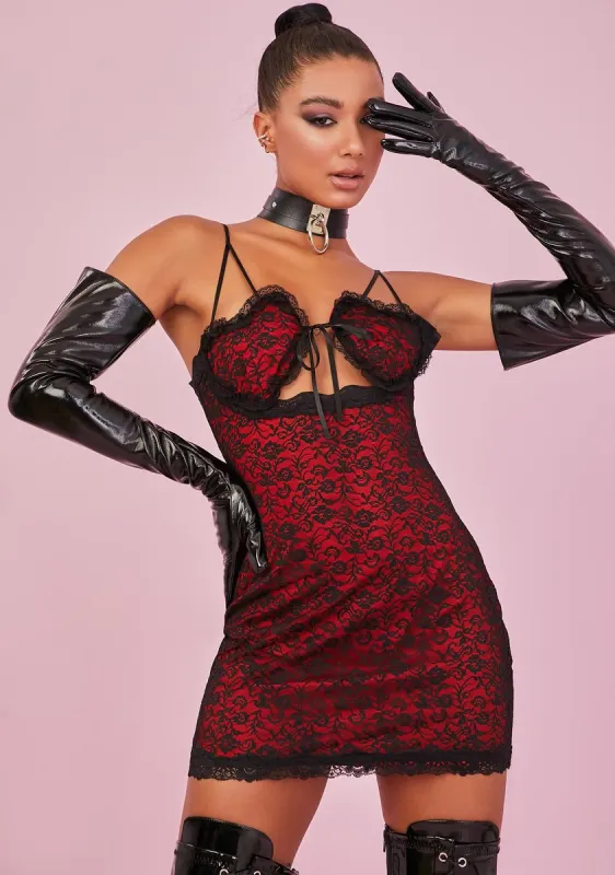 Love In Command Lace Mini Dress sold by Dolls Kill