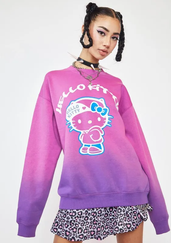 Hello Kitty Ombre Tie Dye Sweatshirt sold by Dolls Kill