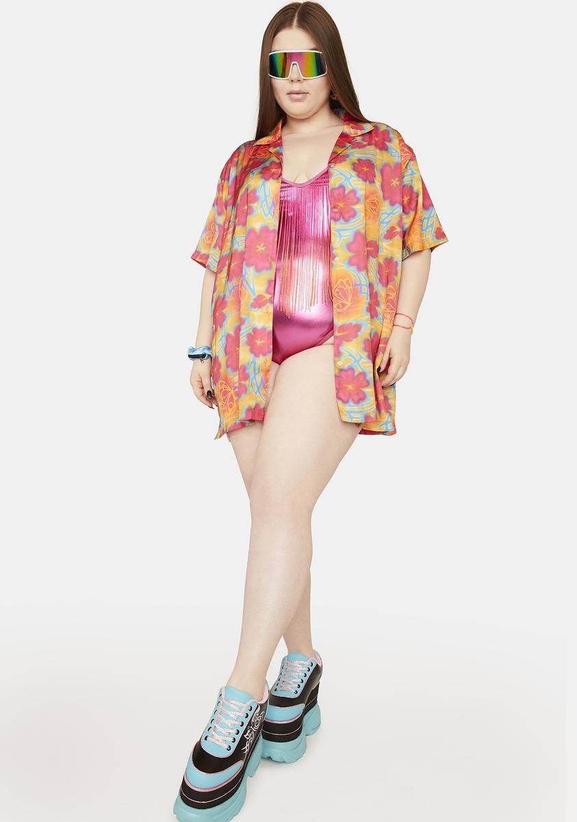 Plus Island Time Button Up Shirt sold by Dolls Kill product image thumbnail 3