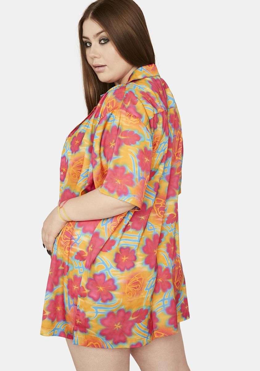 Plus Island Time Button Up Shirt sold by Dolls Kill product image thumbnail 4