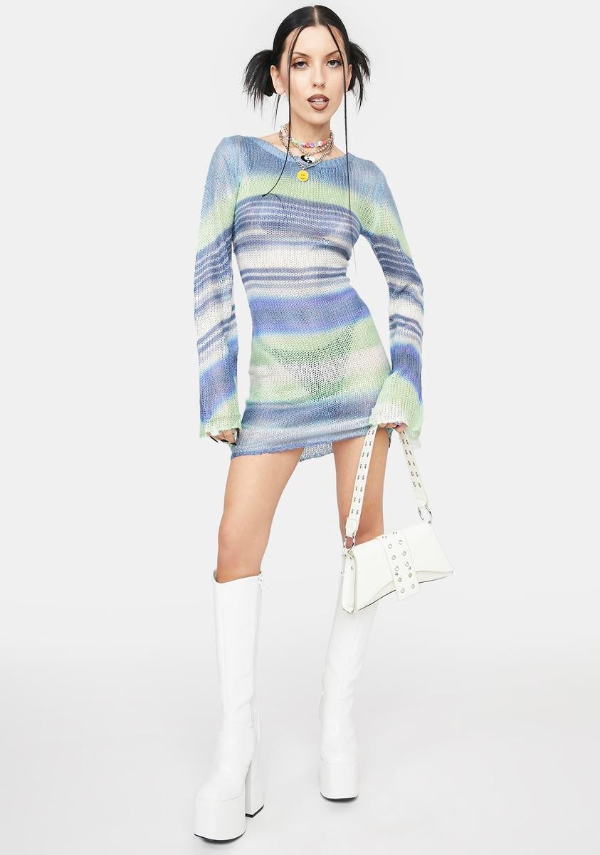 Sheer Elegance Striped Dress sold by Dolls Kill product image thumbnail 3