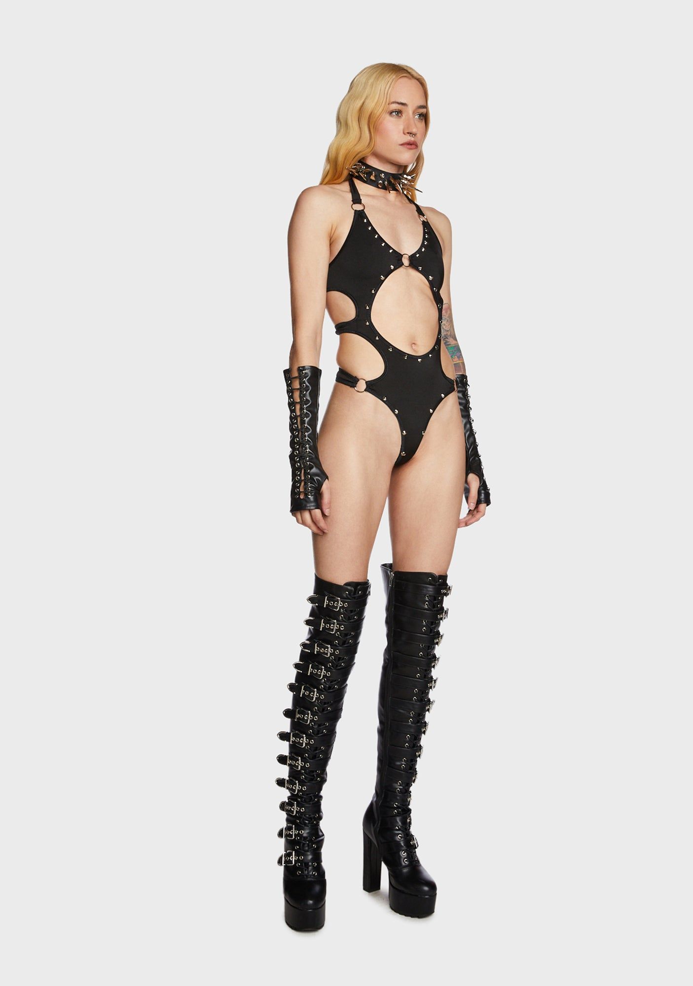 Rockstar Rebellion Cutout Bodysuit sold by Dolls Kill product image thumbnail 3