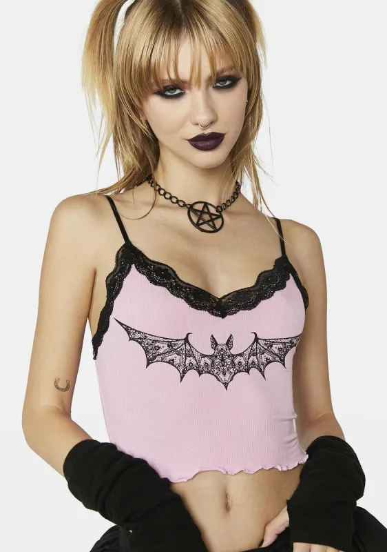 Flights of Fear Lace Cami sold by Dolls Kill